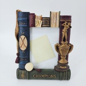 Vintage 3D Golf Champions Picture Frame Resin Stacked Books Trophy 4x6 Sports